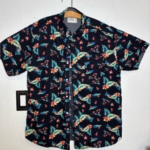 HawaiianFree Planet Black Floral Men's Shirt